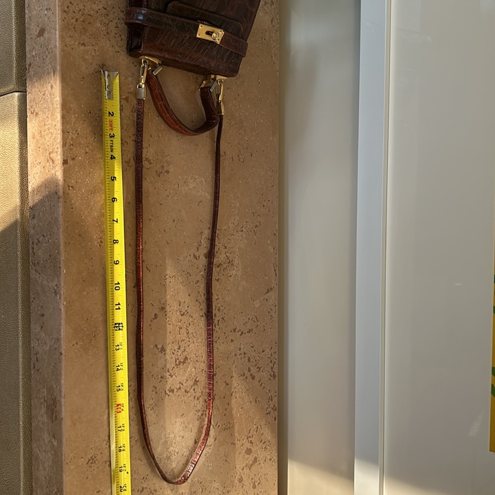 🔥HP🔥True VTG Maraolo small Alligator Crossbody Bag, brown, Italy - Picture 17 of 17